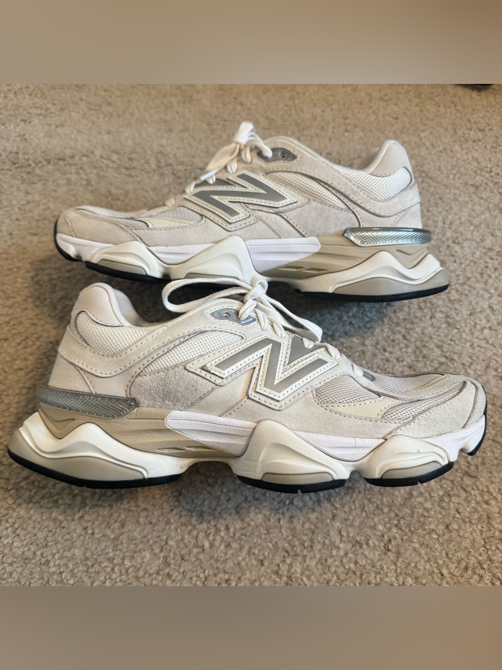 New Balance Men's Athletic Sneakers in Beige and Silver